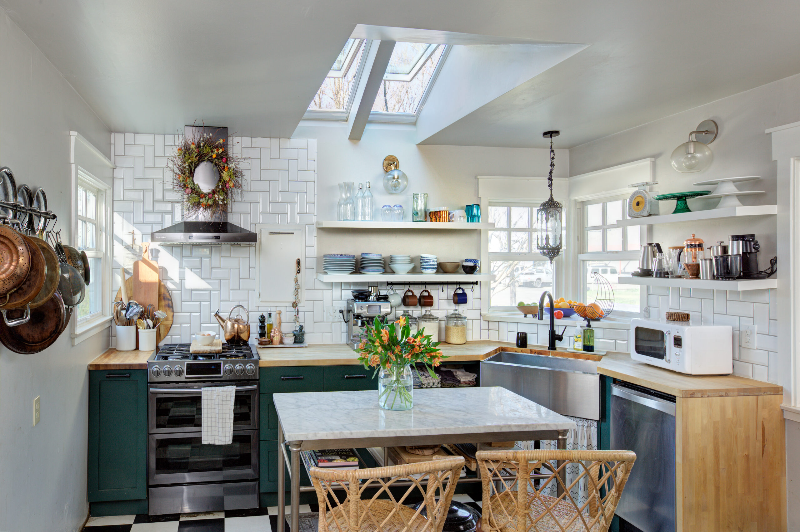 Bright Arizona kitchen with skylights